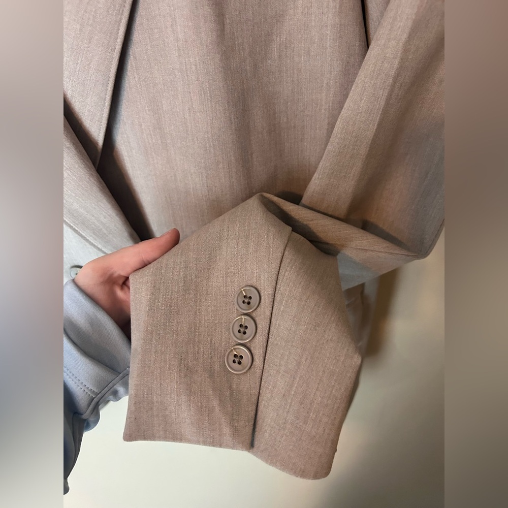NWT The Drop Liza Relaxed Double Breasted Blazer, Heather Cream, Size M Office - Picture 8 of 10
